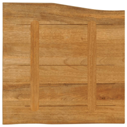 Blat stołu, 80x80x2,5 cm, naturalna krawędź, lite drewno mango