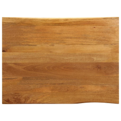 Blat stołu, 100x80x2,5 cm, naturalna krawędź, lite drewno mango