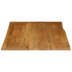 Blat stołu, 100x80x2,5 cm, naturalna krawędź, lite drewno mango