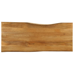 Blat stołu, 140x60x3,8 cm, naturalna krawędź, lite drewno mango