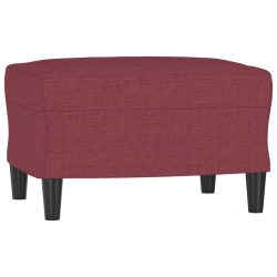 3-osobowa sofa z podnóżkiem winna czerwień 180 cm, tkaniną