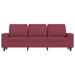 3-osobowa sofa z podnóżkiem winna czerwień 180 cm, tkaniną