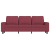 3-osobowa sofa z podnóżkiem winna czerwień 180 cm, tkaniną
