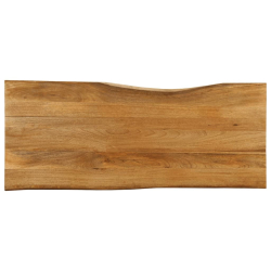 Blat stołu, 140x60x2,5 cm, naturalna krawędź, lite drewno mango