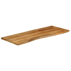 Blat stołu, 140x60x2,5 cm, naturalna krawędź, lite drewno mango