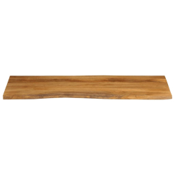 Blat stołu, 140x60x2,5 cm, naturalna krawędź, lite drewno mango