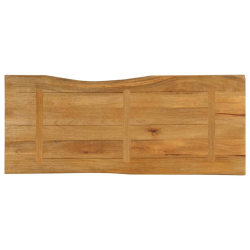 Blat stołu, 140x60x2,5 cm, naturalna krawędź, lite drewno mango