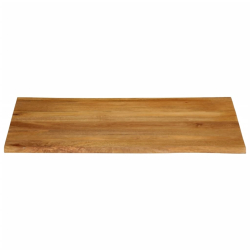 Blat stołu, 90x80x3,8 cm, naturalna krawędź, lite drewno mango