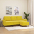 3-osobowa sofa z podnóżkiem, żółta, 180 cm, aksamit