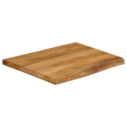 Blat stołu, 40x40x2,5 cm, naturalna krawędź, lite drewno mango