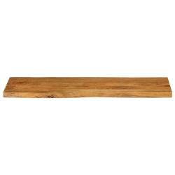 Blat stołu, 140x40x2,5 cm, naturalna krawędź, lite drewno mango