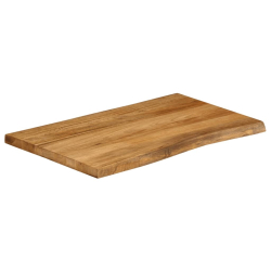 Blat stołu, 90x60x2,5 cm, naturalna krawędź, lite drewno mango