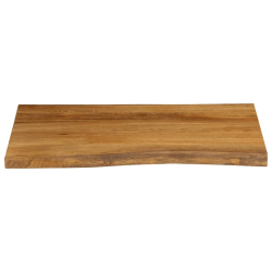 Blat stołu, 90x60x2,5 cm, naturalna krawędź, lite drewno mango