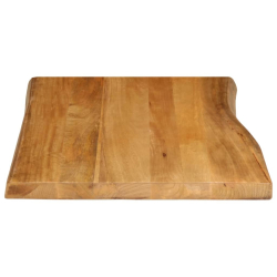 Blat stołu, 90x60x2,5 cm, naturalna krawędź, lite drewno mango