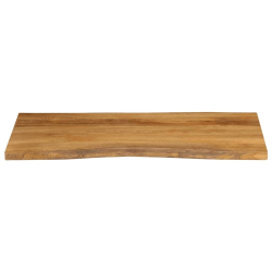 Blat stołu, 110x60x2,5 cm, naturalna krawędź, lite drewno mango