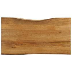 Blat stołu, 110x60x2,5 cm, naturalna krawędź, lite drewno mango