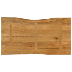 Blat stołu, 110x60x2,5 cm, naturalna krawędź, lite drewno mango