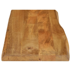 Blat stołu, 80x40x2,5 cm, naturalna krawędź, lite drewno mango