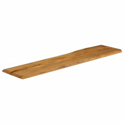 Blat stołu, 180x40x2,5 cm, naturalna krawędź, lite drewno mango