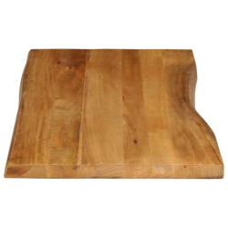 Blat stołu, 120x60x2,5 cm, naturalna krawędź, lite drewno mango