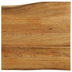 Blat stołu, 80x80x3,8 cm, naturalna krawędź, lite drewno mango
