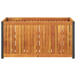 Donica ogrodowa, 85x45x44 cm, lite drewno akacjowe i stal