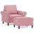 Fotel z podnóżkiem, różowy, 60 cm, obity aksamitem