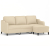 Sofa 3-osobowa, kremowa, 180 cm, tapicerowana tkaniną