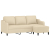 Sofa 3-osobowa, kremowa, 180 cm, tapicerowana tkaniną