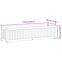 Donica ogrodowa, 110x30x27,5 cm, lite drewno akacjowe i stal