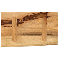 Blat stołu, 60x40x2,5cm, naturalna krawędź, surowe drewno mango