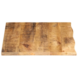 Blat stołu, 80x60x3,8 cm, naturalna krawędź, drewno mango