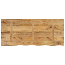 Blat stołu, 140x60x2,5 cm, naturalna krawędź, drewno mango