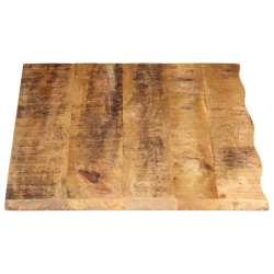 Blat stołu, 100x60x2,5cm, naturalna krawędź surowe drewno mango