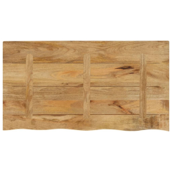 Blat stołu, 100x60x2,5cm, naturalna krawędź surowe drewno mango