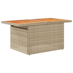 Stół ogrodowy, beżowy, 100x55x73 cm, polirattan i akacja