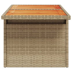 Stół ogrodowy, beżowy, 100x55x73 cm, polirattan i akacja
