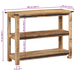 Stolik konsolowy, 100x35x75 cm, lite drewno mango