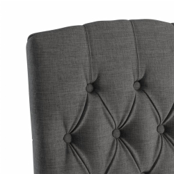 Krzesła stołowe, 6 szt., szare, lnianopodobna tkanina