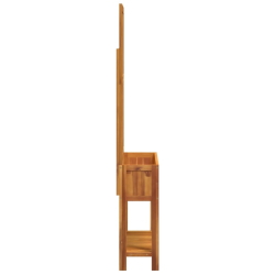 Donica z trejażem i półką, 100x32x185 cm, lite drewno akacjowe