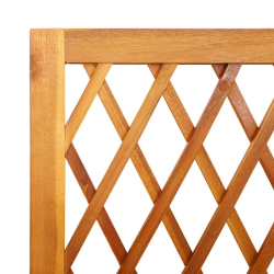 Donica z trejażem i półką, 100x32x185 cm, lite drewno akacjowe