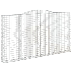 Kosze gabionowe, 15 szt, 400x30x220/240cm, galwanizowane żelazo