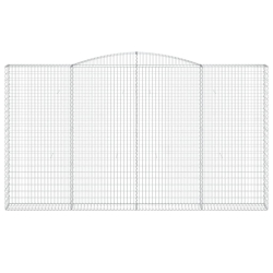 Kosze gabionowe, 15 szt, 400x30x220/240cm, galwanizowane żelazo