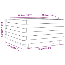 Donica ogrodowa, 50x50x26,5 cm, impregnowane drewno sosnowe