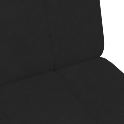 2-os. kanapa rozkładana z podnóżkiem, czarna, aksamitna
