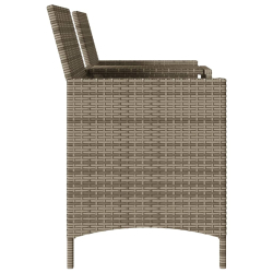 Ogrodowa sofa 2-os. ze stolikiem i poduszkami, szary rattan PE