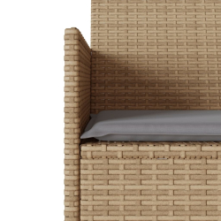 Ogrodowa sofa 2-os. ze stolikiem i poduszkami, beżowy rattan PE