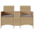 Ogrodowa sofa 2-os. ze stolikiem i poduszkami, beżowy rattan PE