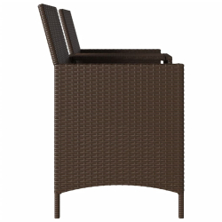 Ogrodowa sofa 2-os. ze stolikiem i poduszkami brązowy rattan PE