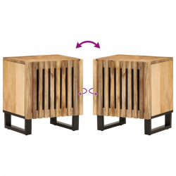 Szafka nocna, 40x33x46 cm, lite surowe drewno mango